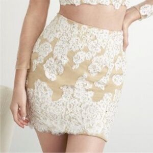 Hannah S‎ Embellished Lace Overlay Skirt